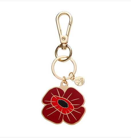 Remembrance Poppy Enamel Key Ring