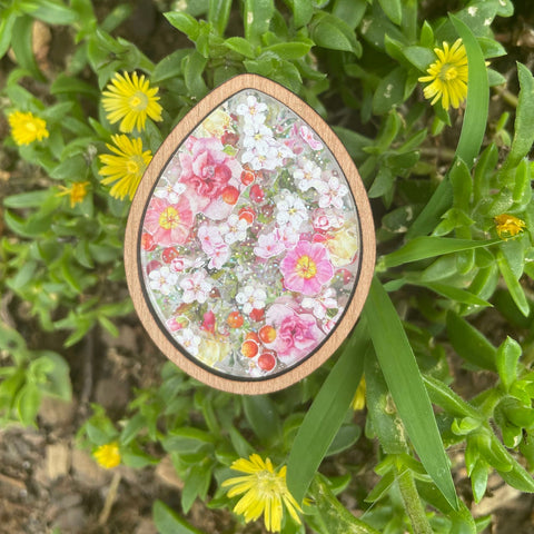 Floral Egg Flower Box Brooch