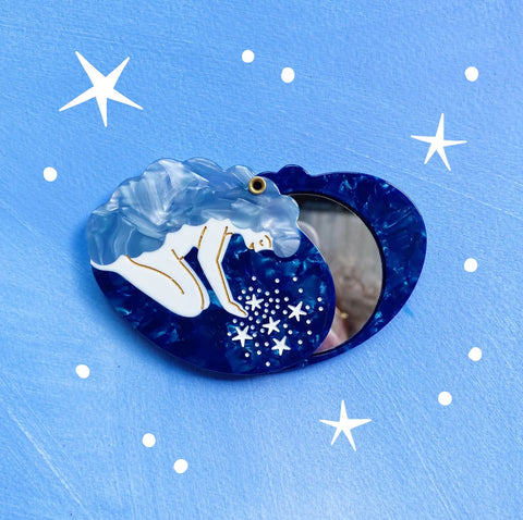 Girl with Stars Pocket Mirror