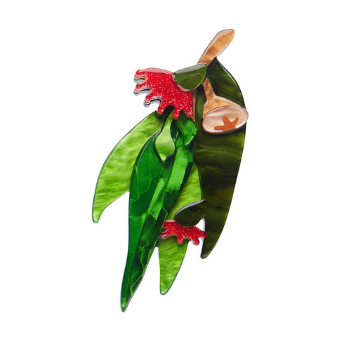 Red Gum Blossom Brooch