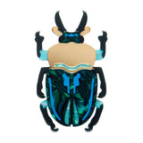 Ruby the Rainbow Stag Beetle Brooch