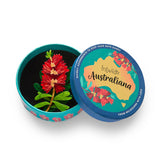 Crimson Bottlebrush Brooch