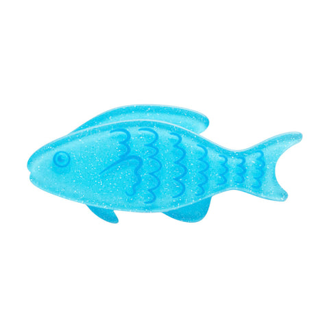 Blue Fish Mini Simplified Brooch