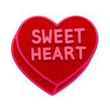 Candy Heart Simplified Mini Brooch – Red