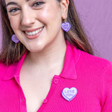 Candy Heart Simplified Mini Brooch – Purple