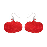 Pumpkin Magic Mirror Drop Earrings - Red