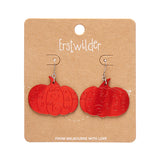 Pumpkin Magic Mirror Drop Earrings - Red