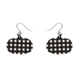Pumpkin Gingham Drop Earrings - Black