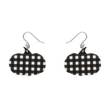 Pumpkin Gingham Drop Earrings - Black