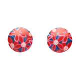 Christmas Bush Rounded Stud Earrings - Red