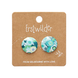 Green Gum Rounded Stud Earrings - Green