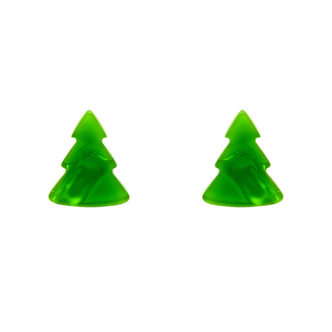 Tree Ripple Stud Earrings - Green