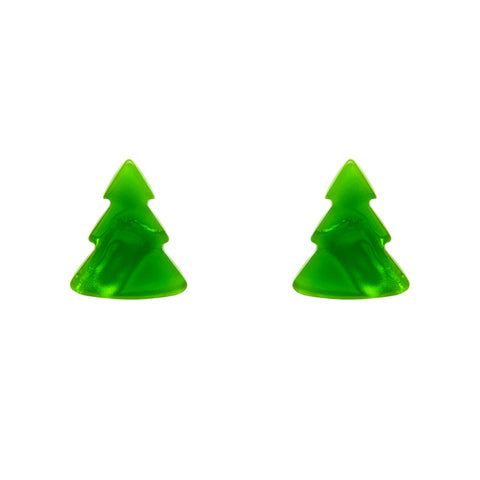 Tree Ripple Stud Earrings - Green