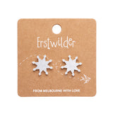 Snowflake Ripple Stud Earrings - White