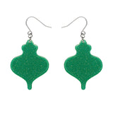Baubles Glitter Drop Earrings - Green