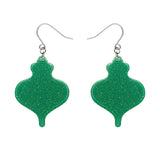 Baubles Glitter Drop Earrings - Green