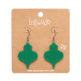 Baubles Glitter Drop Earrings - Green