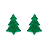 Green Christmas Tree Stud Earrings