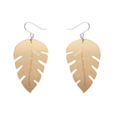 Large Leaf Essential Drop Earrings - Gold