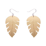 Large Leaf Essential Drop Earrings - Gold