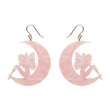 Fairy Moon Drop Earrings - Pink