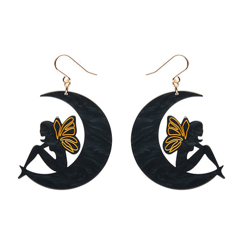 Fairy Moon Drop Essential Earrings - Black