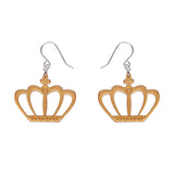 Royal Crown Drop Earrings - Gold