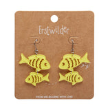 Fish Friends Drop Earrings - Yellow