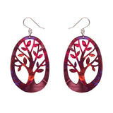 Tree Drop Earrings – Maroon