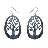 Tree Drop Earrings – Navy