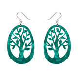 Tree Drop Earrings – Teal