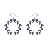 Wreath Drop Earrings – Navy