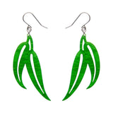 Gum Leaf Drop Earrings - Green