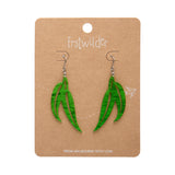Gum Leaf Drop Earrings - Green