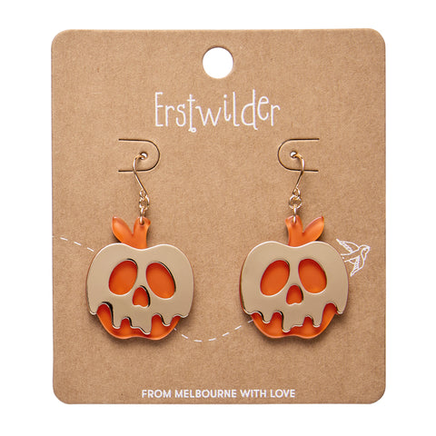 Poison Apple Drop Earrings - Orange and Gold