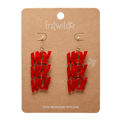 Ho, Ho, Ho Drop Earrings - Red