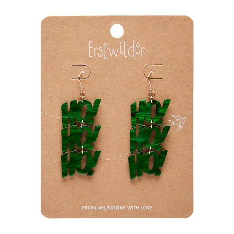 Ho, Ho, Ho Drop Earrings - Green