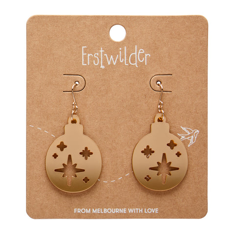 Round Bauble Drop Earrings - Gold