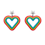 Heart Rainbow Stud Drop Earrings