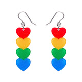 Rainbow Hearts Drop Earrings