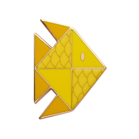 The Memorable Goldfish Enamel Pin ORIGAMI