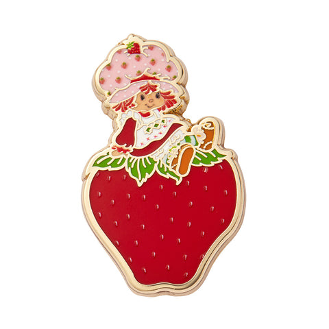 Sitting on a Strawberry Enamel Pin
