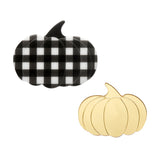 Pumpkin Patch Mini Brooch Set - Gold & Black Gingham