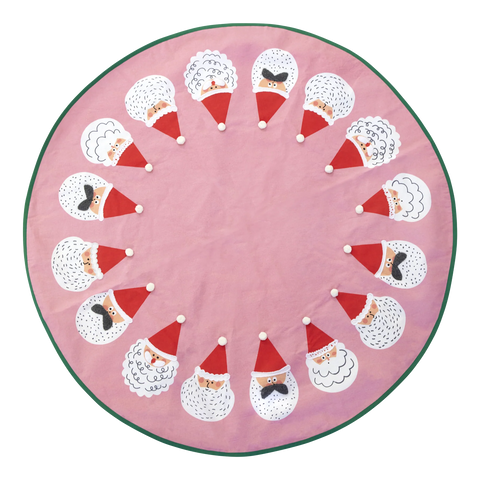 Round Cotton Christmas Tree Carpet - Pink