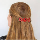 Remembrance Poppy Enamel Hair Barrette