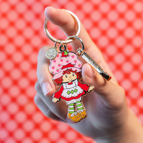 Sweet Strawberry Shortcake Enamel Key Ring