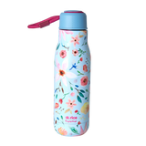 Stainless Steel Thermo bottle - Blue - Selma Flower Print