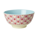 Medium Melamine Bowl - Soft Pink - Santa Baby Print