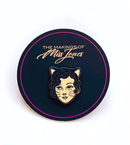 Miss Retro Kitty Enamel Pin