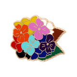 Rainbow Heartfelt Hydrangea Enamel Pin